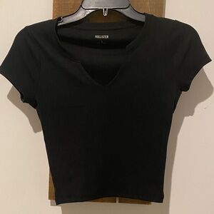 Hollister Black V-Neck Crop Top
